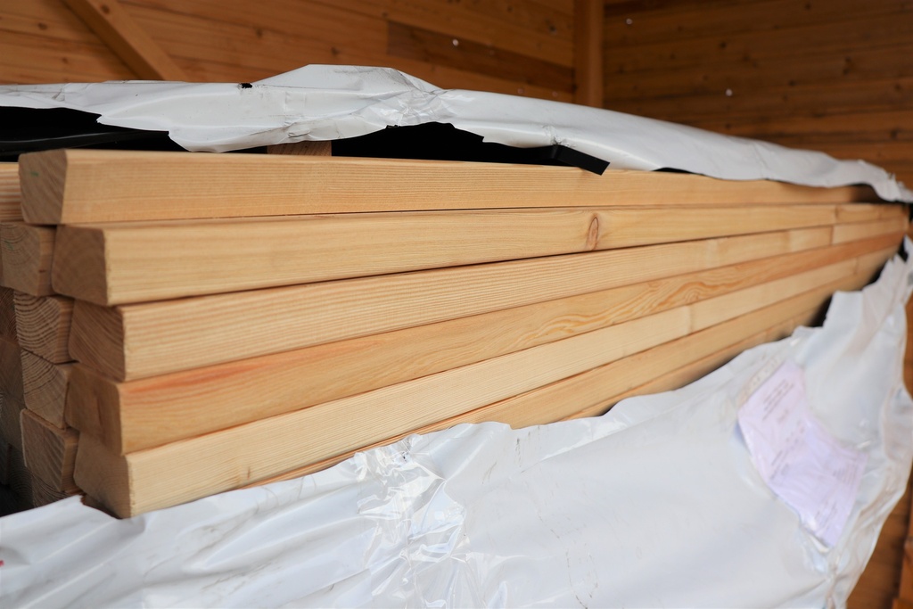 Zaunriegel abgeschrägt 35 x 60 mm sibirische Lärche Sortierung AB